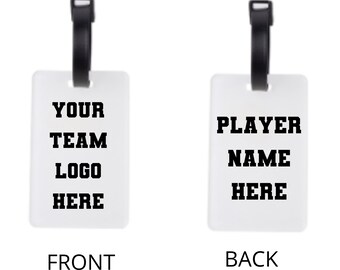 Custom Personalized Sports Bag Tag, Custom backpack name tag, Custom sports bag tag, kids sports name tag