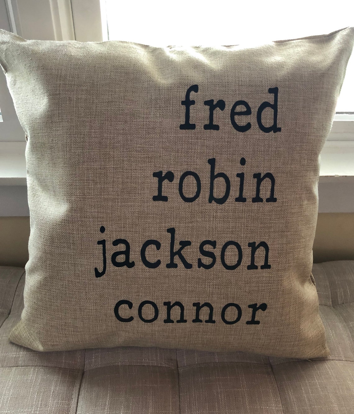 Family Names Throw Pillow Personalized Name Cushion Covers Etsy