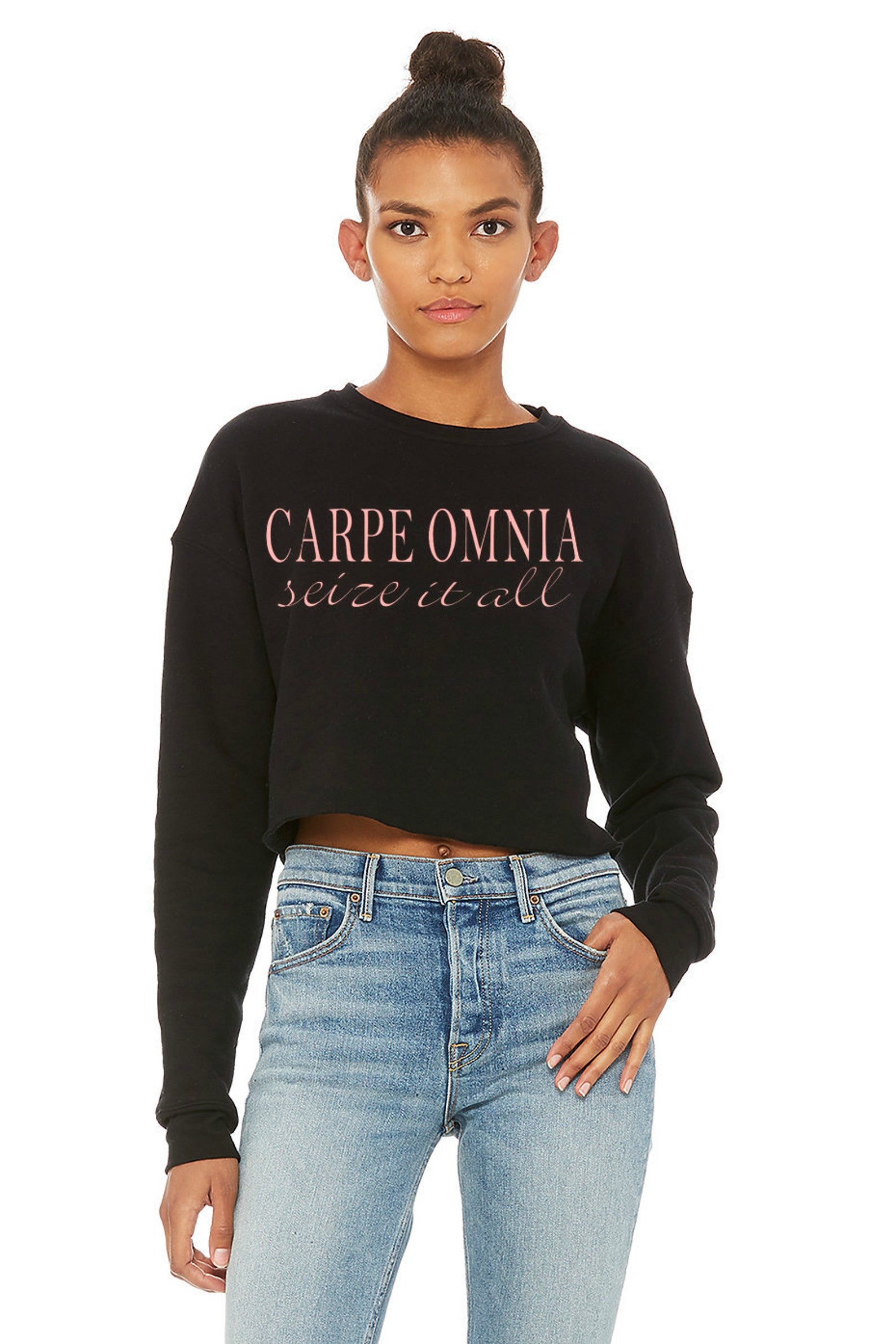 Carpe Omnia Seize It All Cropped Sweatshirt Womens Cropped | Etsy