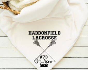 Personalized Lacrosse Blanket ** Lacrosse Gift ** Graduation Lacrosse Blanket ** Senior Blanket ** Senior Gifts ** Personalized LAX gift