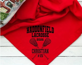 Personalized Lacrosse Blanket ** Lacrosse Gift ** Graduation Lacrosse Blanket ** Senior Blanket ** Senior Gifts ** Personalized LAX gift
