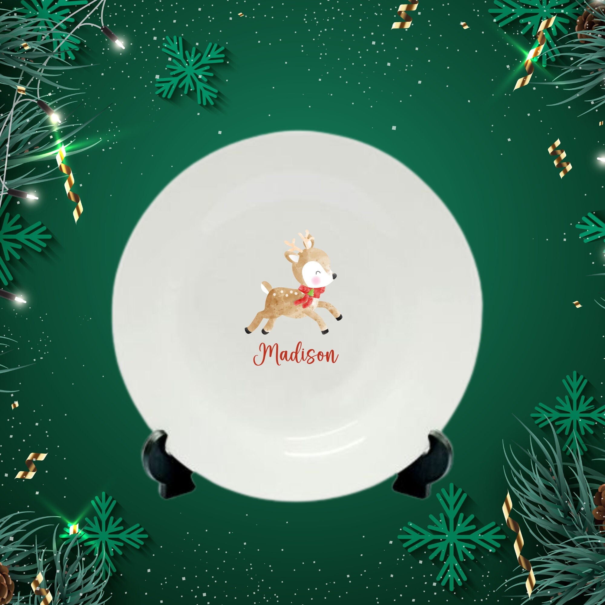 Kids christmas dinner plates hot sale