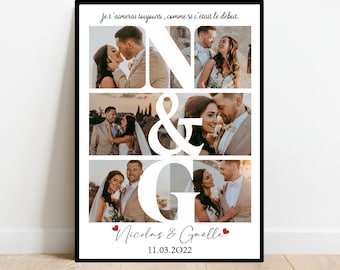 Affiche CADEAU SAINT-VALENTIN / affiche couple / affiche personnalisée / mariage / cadeau de Noël / amour / numérique / souvenir