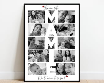 Affiche Mamie / bonne fête / cadeau personnalisé / montage photo / affiche A4 ou A3 / numérique / anniversaire / noël / fête des mamies