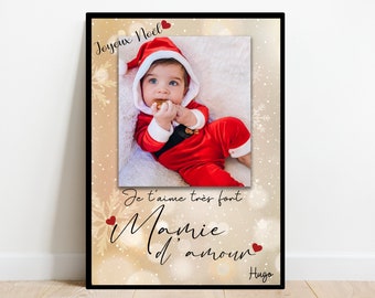 Joyeux Noël MAMIE PAPI / Grand-Mère / Grand Père  / Affiche personnalisée / Cadeau unique / anniversaire / numérique / Affiche A4 / Noël