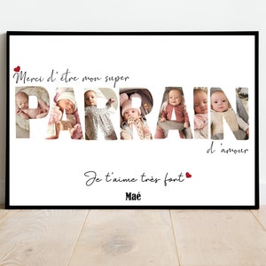 GODFATHER POSTER A4 or A3 / unique GIFT / baptism / souvenirs / customizable text / Digital / godmother