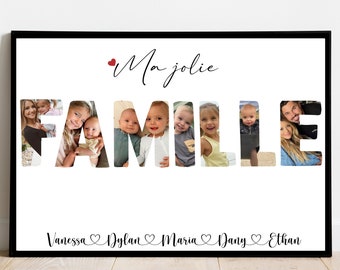 Famille AFFICHE A4 / CADEAU unique / / souvenirs / texte personnalisable / Numérique / cadeau de Noël