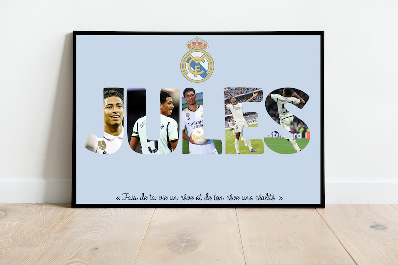 Affiche Foot ou Rugby personnalisée / PSG / MBAPPE / RONALDO / Griezmann autres joueurs / cadeaux de Noël enfant ado , anniversaire image 2