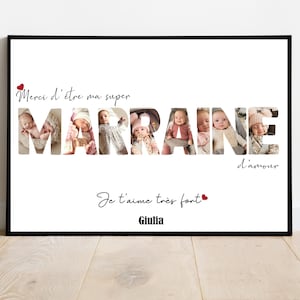 GODMOTHER POSTER A4 A3 / unique GIFT / baptism / souvenirs / customizable text / Digital / gift / Christmas godfather