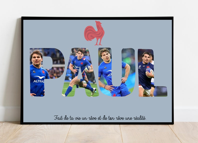 Personalized Football or Rugby poster / PSG / MBAPPE / RONALDO / Griezmann other players / Christmas gifts for children, teenagers, birthdays image 6