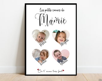 Affiche MAMIE /  Bonne fête / affiche A4  ou A3 / numérique  / souvenirs petits enfants / Noël mamie / grand-mère / Nanou / Mamy papy