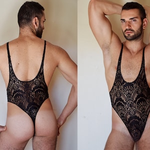 A - Black lace bodysuit