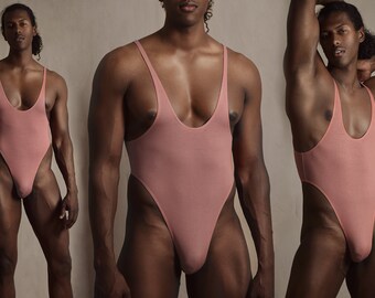 A - Leotard / wrestling singlet / thong for guys in nude color