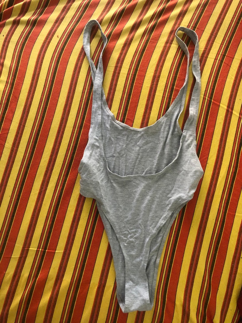 A Gray leotard thong singlet | Etsy