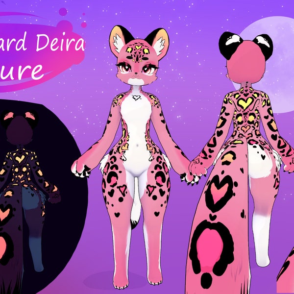 VRChat .RAR Deira Pink Leopard Texture Pack Textures PNG's (Read Description Before Purchase!)