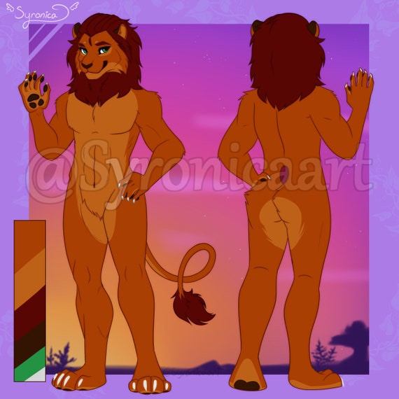 Furry Commission Ref Sheet Custom Front & Back Fursona Art