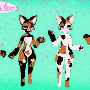 VRChat Deira Calico Texture Pack Furry Color Skin Textures VRChat Textures Cat (Read Description Before Purchase!)