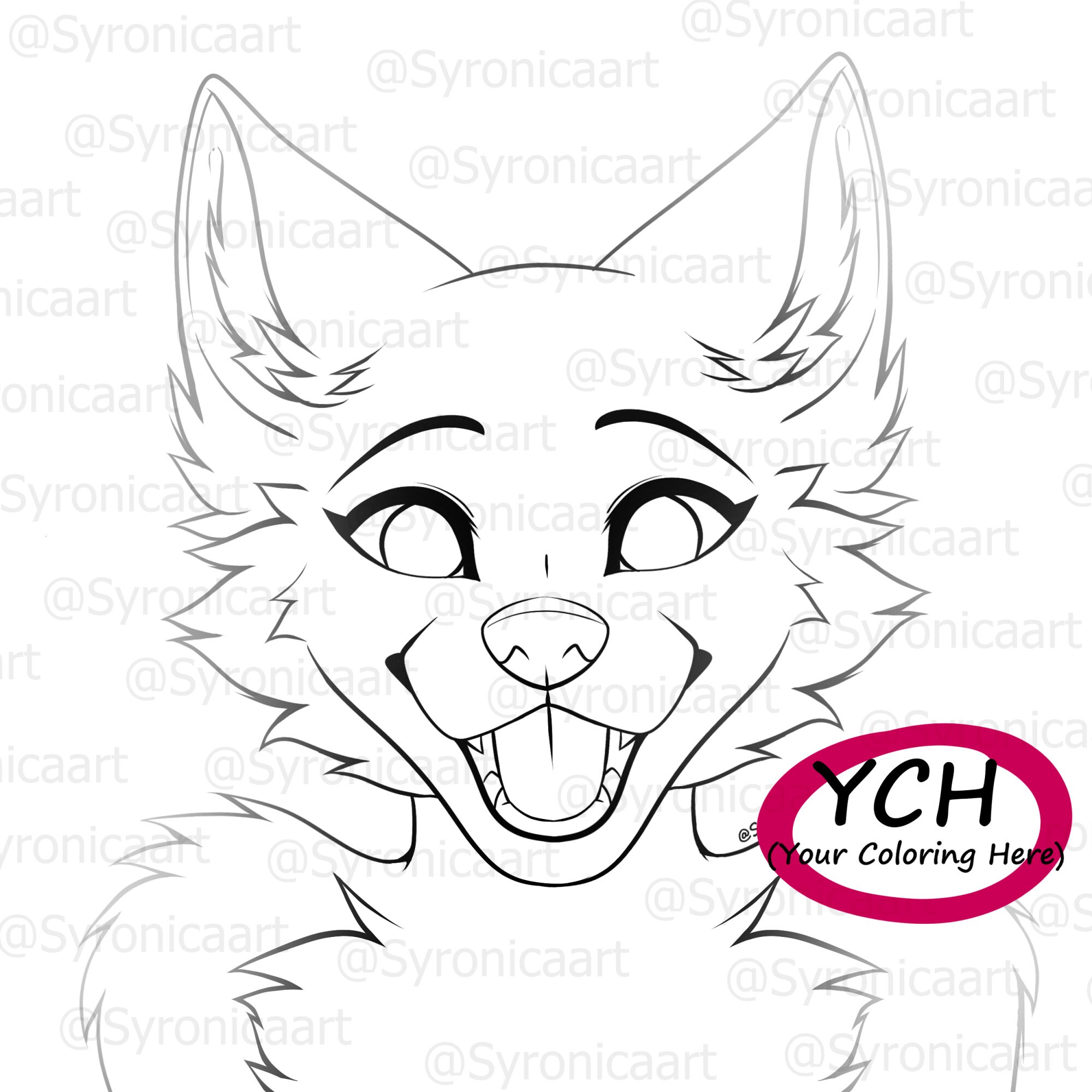 Furry Coloring Page: Fursona PFP Icon Base (DIY .PSD File) - Etsy