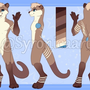 Hoja de referencia de la Comisión Furry Arte Fursona personalizado frontal y posterior imagen 8
