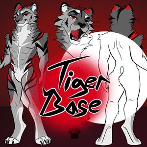 Furry Tiger Adopt Base: Ref Sheet Base PSD File