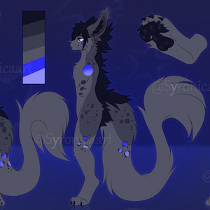 Hoja de referencia de la Comisión Furry Arte Fursona personalizado frontal y posterior imagen 5