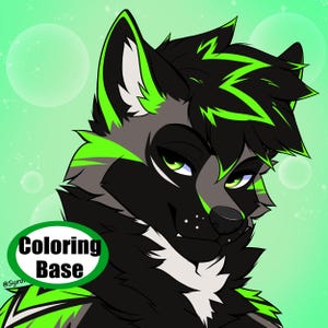 Fursona Coloring Page Smirk Pfp Icon Base Furry Digital Download DIY YCH .PSD File #3(Have Knowledge of Art Programs & .psd Before Purchase)