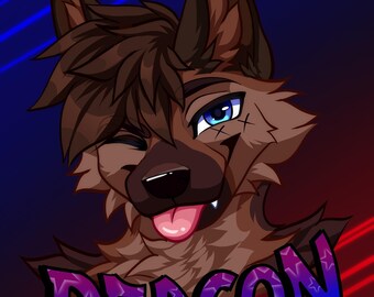 Insignia digital personalizada Furry Icono Fursona Celda Sombreada Comisión