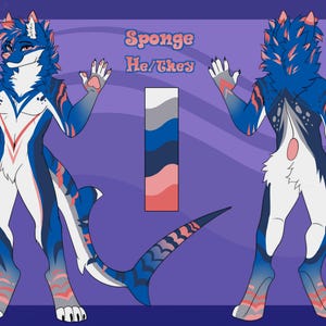 Hoja de referencia de la Comisión Furry Arte Fursona personalizado frontal y posterior imagen 3