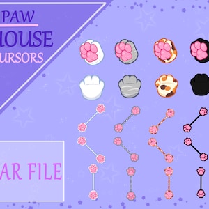 Cute Paw Cat Paw Furry Paw Mouse Cursor PC Windows Desktop .rar and .cur