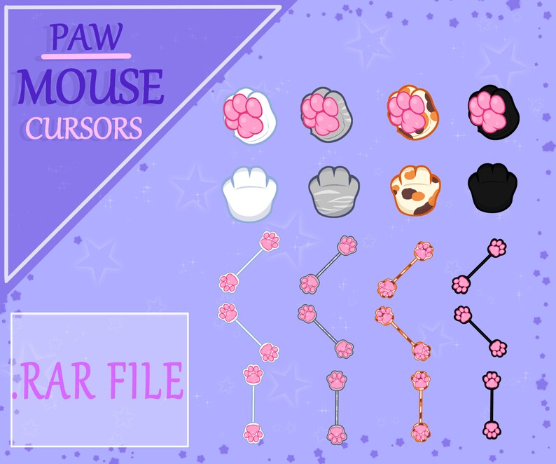 Cat Paw Mouse Cursor Set For PC digital Download Etsy Cat Paw Mouse Cursor Set For PC digital Download Etsy