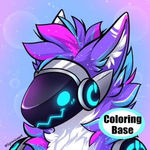 Fursona Coloring Page Pfp Icon Base Furry Digital Download DIY YCH .PSD File ((Have Knowledge of Art Programs, and .psd Before Purchase!!))