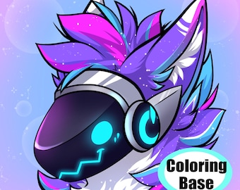 Furry Fursona Coloring Page: DIY Icon Base (.PSD File)