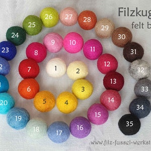 Filzkugeln, weiß, Filzperlen, Filzkugeln zum Basteln, bunt, Wollfilz, Filz Pom Pom, verschiedene Größen, Basteln, DIY Bild 4