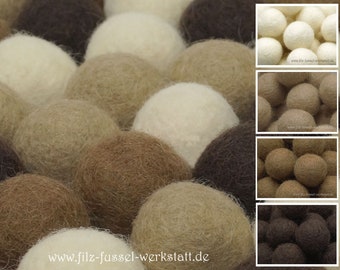 Filzkugeln, Herbst-Mix, 50 St, in 1cm, 1.5cm, 2cm, 2.5cm, 3cm, 4cm, 5cm, Basteln mit Kindern, DIY