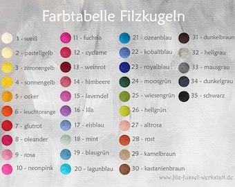 Filzkugeln, 1-5cm, viele Größen und tolle Farben, Mobile, Filzperlen, Wollfilz, Girlande, 100% Wolle (Filzwolle), Filz, Pom Pom, zum Basteln