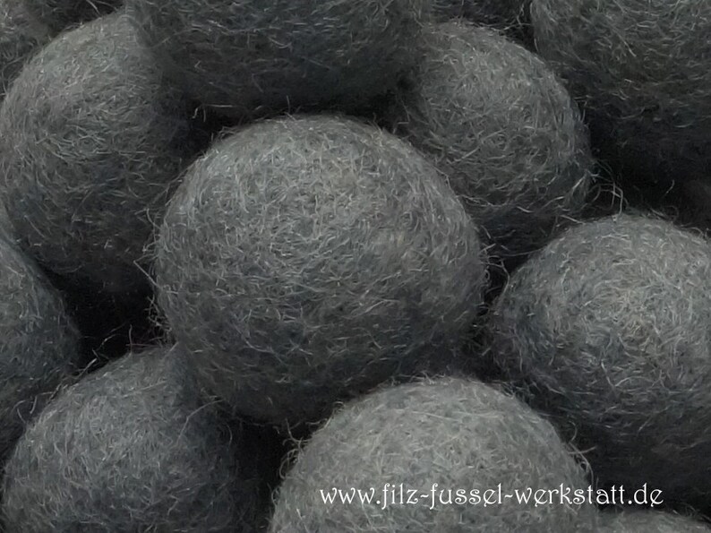 Felt balls, mouse gray, felt beads, felt balls for crafts, colorful, wool felt, felt pom pom, many sizes image 2