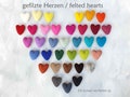 Felt hearts, great colors, large selection, 4 cm, 6 cm, 8 cm, mobile, wool felt, garland, 100% wool (felt wool), felt, pom pom, for crafting, decoration