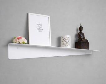 Asymmetric Modern Metal Floating Shelf Minimalist Wall Shelf Geometric Powder-Coated Metal Shelf 80 cm