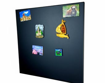 Matte Black Metal Magnet Board: Modern Wall Decor, Travel Magnet Display