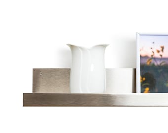 Up to 240 cm Stainless Steel Metal Picture Ledge, Floating Photo Shelf, Custom Wall Shelf, Minimalist Gallery Shelf, Modern Home Decor