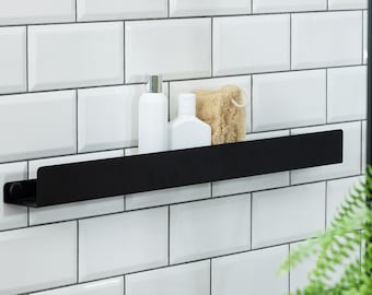 Schwarze Duschablage, elegante Duschablage 30 cm 50 cm 70 cm, weiße Duschablage Duschablage Alternative, mattes Metall, Badezimmerregal
