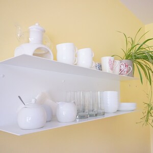 Metal floating shelf / Up to 150cm/ Black floating Shelf / White floating shelf / Minimal Shelf / Industrial  shelf Minimalist bedside shelf