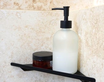 Minimalist Black Corner Shower Shelf: Stainless Steel Bathroom Organizer