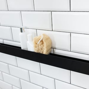 Matte black shower shelf, elegant shower shelf  30 cm 50 cm 70 cm, white shower shelf  shower caddy alternative, matt metal, bathroom shelf