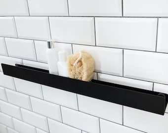 Matte black shower shelf, elegant shower shelf  30 cm 50 cm 70 cm, white shower shelf  shower caddy alternative, matt metal, bathroom shelf