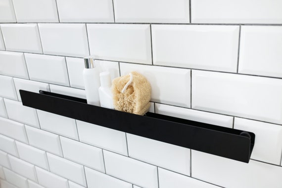 Matte black shower shelf, elegant shower shelf  30 cm 50 cm 70 cm, white shower shelf  shower caddy alternative, matt metal, bathroom shelf