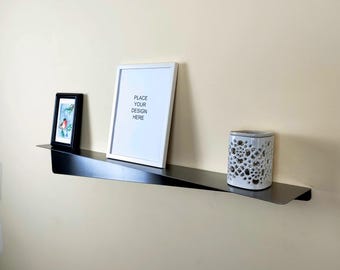 Stainless Steel Asymmetric Modern Metal Floating Shelf Minimalist Wall Shelf Geometric Iron shelf Metal Shelf 80 cm Minimalist Shelf