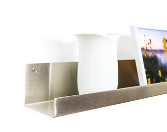 Up to 220 cm Long Metal Picture Ledge, Photo shelf, Picture Shelf, Floating Shelf, Stainless Steel Picture Ledge Shelf