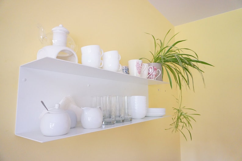 Metal floating shelf / Up to 150cm/ Black floating Shelf / White floating shelf / Minimal Shelf / Industrial  shelf Minimalist bedside shelf