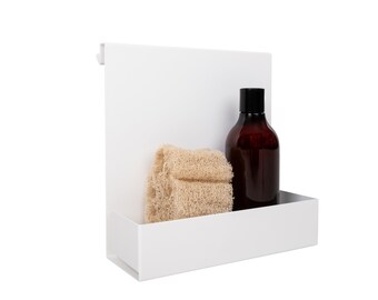 Weiß Badezimmer Regal hängen an der Dusche Glas Badezimmer Caddy moderne Duschablage Kosmetik Lagerung Dusche Schwimmduschregal